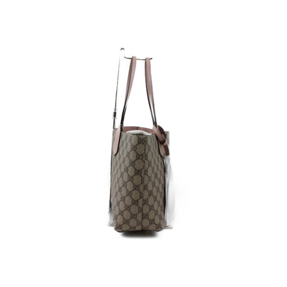 Gucci Tan Beige Leather GG Reversible Tote Bag Pink